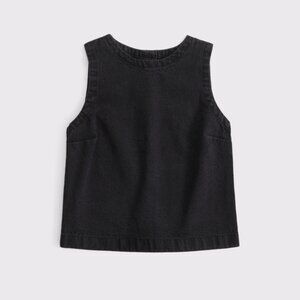 NWOT ABERCROMBIE & FITCH denim shell top in black (L)